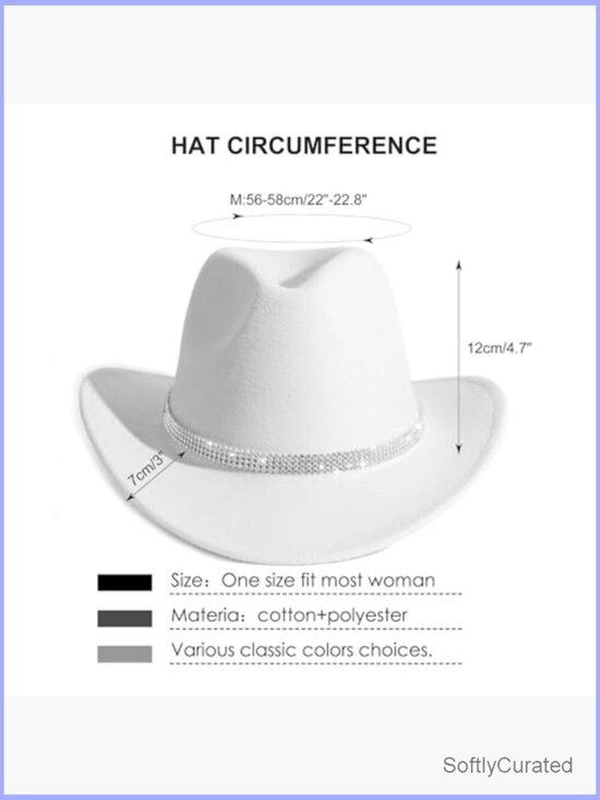 Shiny Rhinestone Cowgirl Hat Bling Wide Brim Cowboy Hat Party main image 5